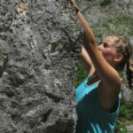 Kathrin beim Bouldern in Slowenien Kathrin beim Bouldern in Slowenien