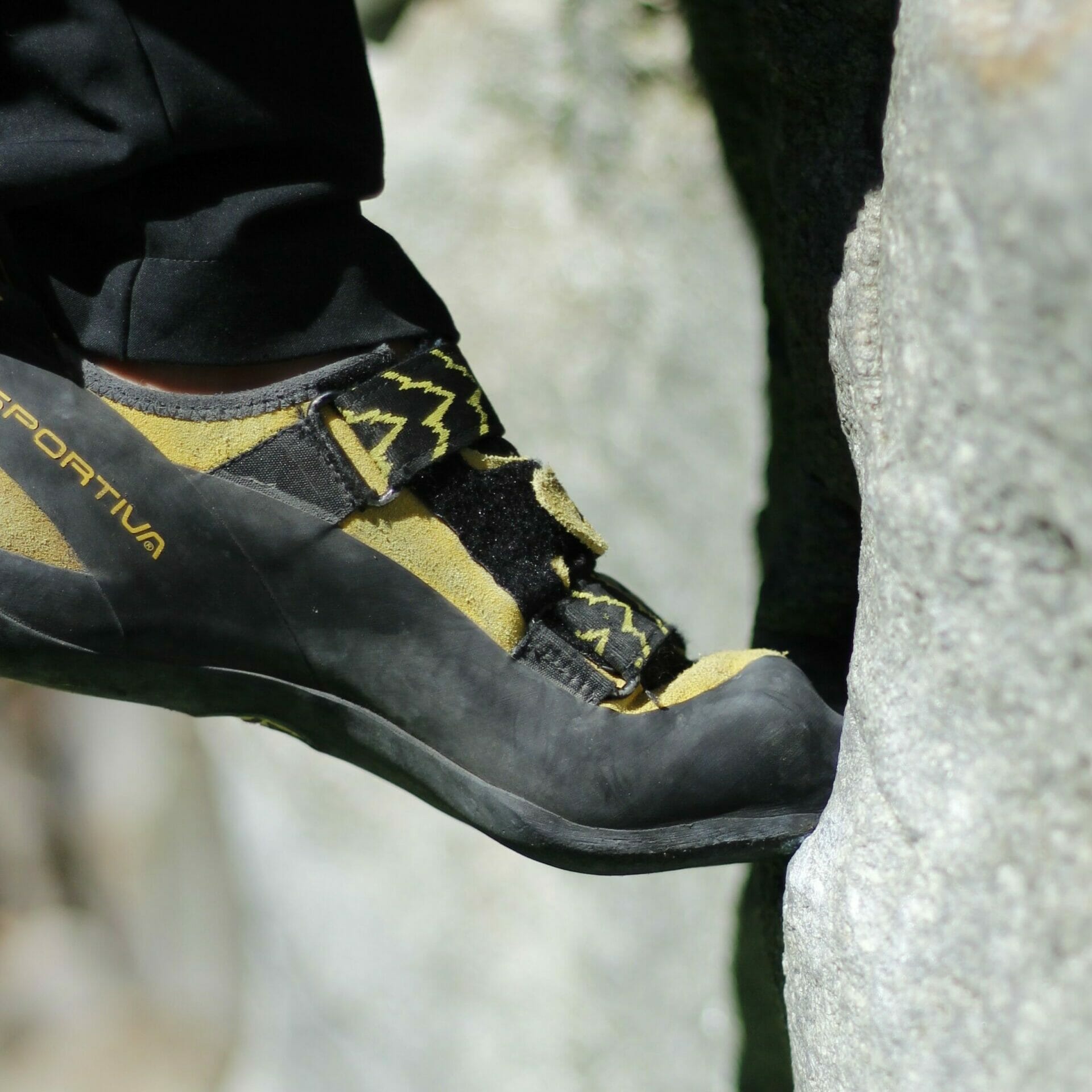 La Sportiva Kletterschuh in Aktion.
