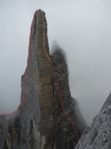 Kleine Zinne mit Nordwand (links)und Westwand (rechts)