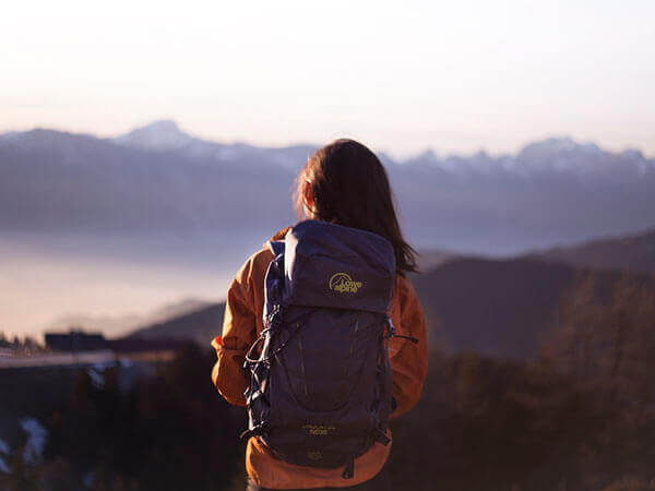Close-up eines Wanderrucksacks.