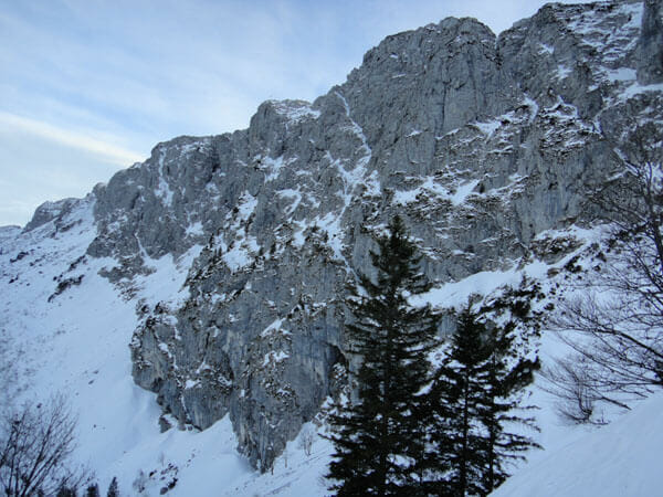 Benediktenwand Nordwand im Winter