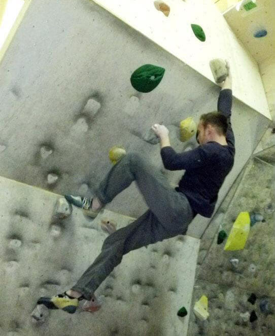 Trotz Verletzung in der Wand: Stefan mit dem Solution