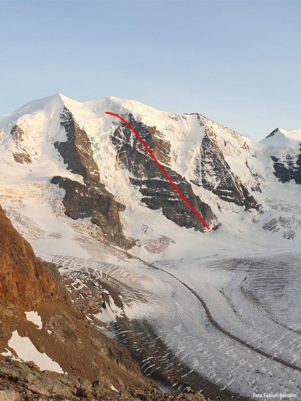 Der Bumillerpfeiler im Herzen der Piz Palü Nordwand oberhalb des Morteratschgletscher - die Trainingswand für die Bergfüherprüfung.