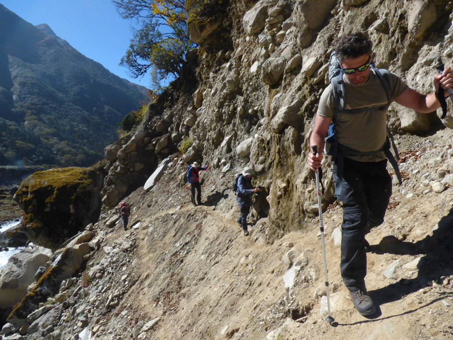 Wanderung Mera Peak steiler Abgang