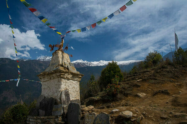 Stupas sind gute Orientierungspunkte