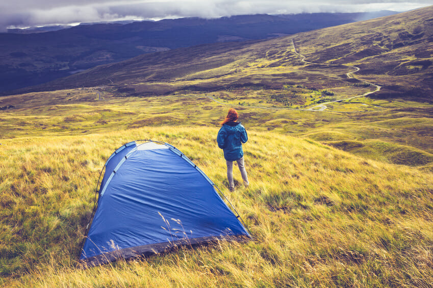 Zelt mitten auf dem Berg - Wildcampen