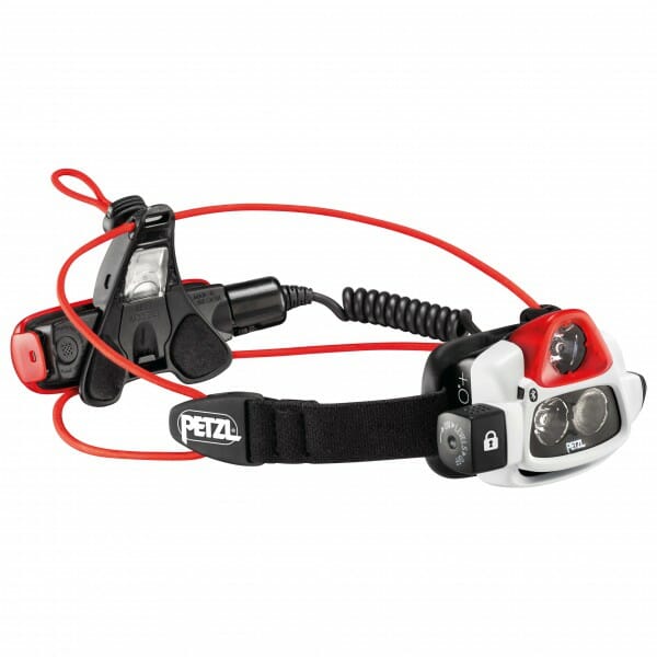 PETZL Nao+ - Stirnlampe trägt den Akku am Hinterkopf