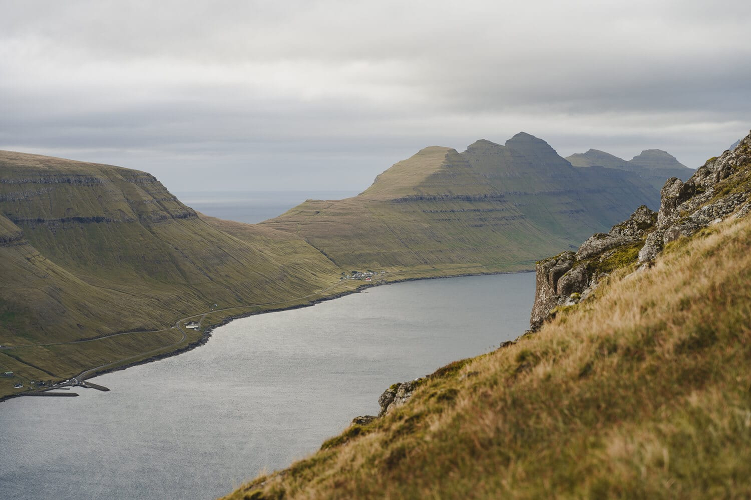 Blick auf Kalsoy vom Klakkur