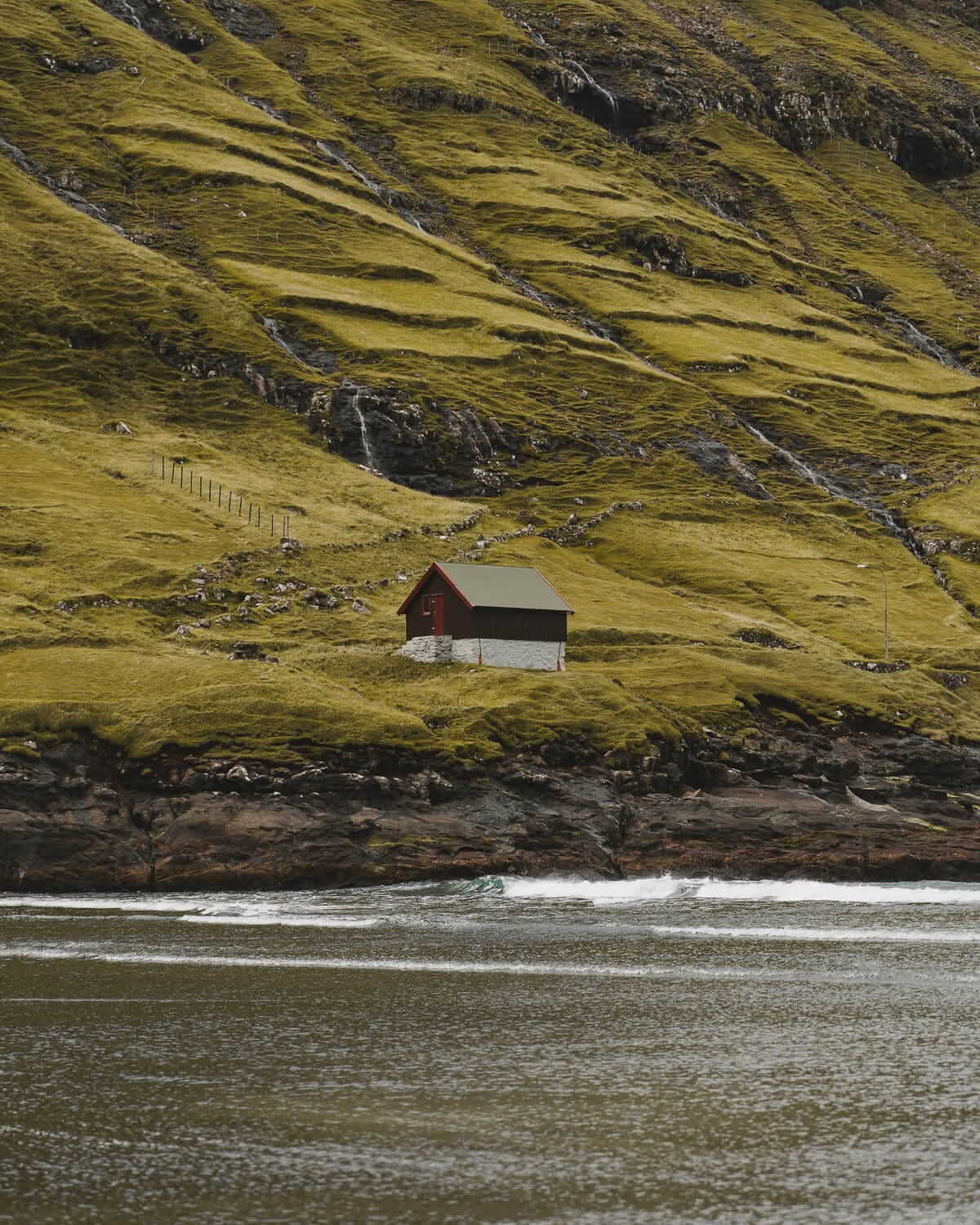 Kleine Holzhütte Tjørnuvík