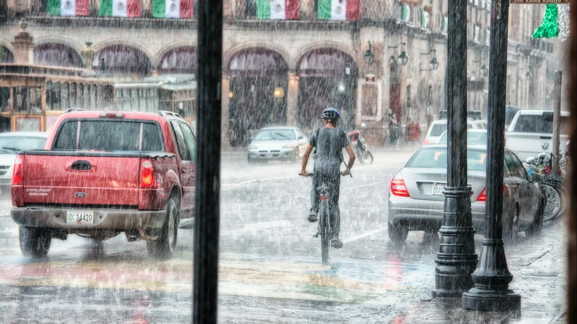 Radfahren im Regen
