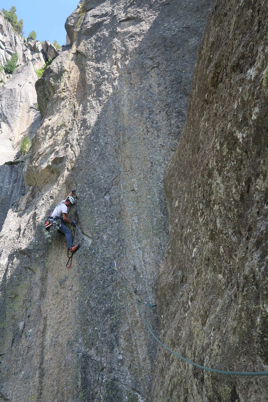 Fritz in der 4. Seillänge von Golden Spire