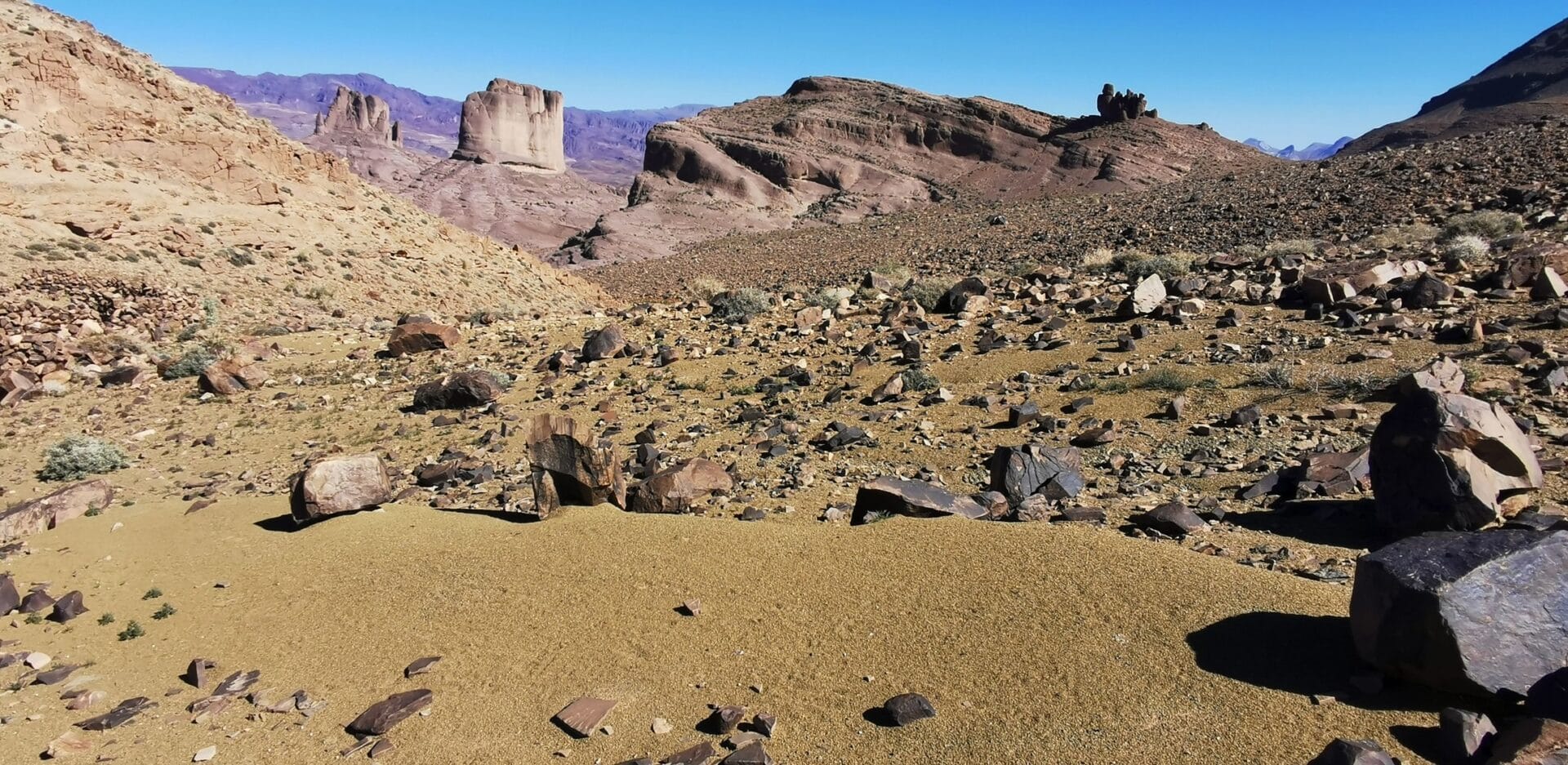 Eine Schlucht mit viel Gesteinsschutt