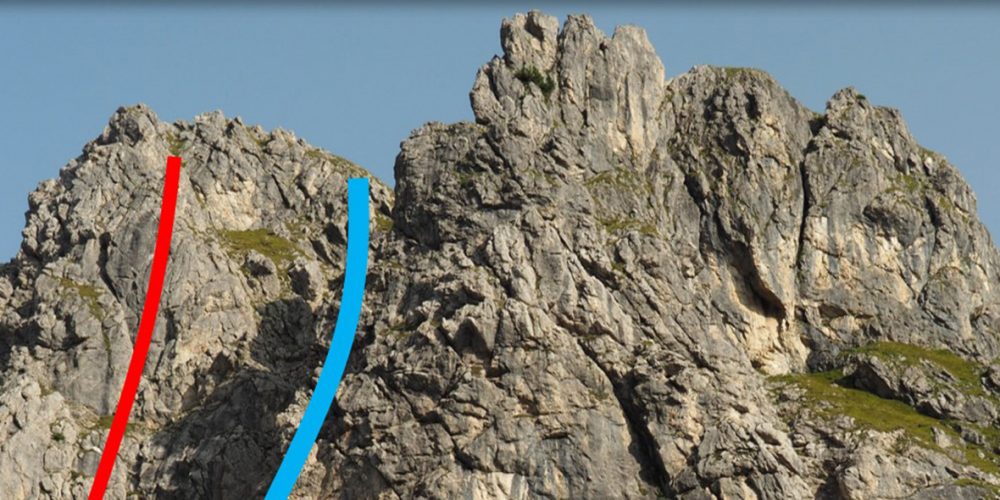 die Routen der Gumpüenkarspitze Südwand