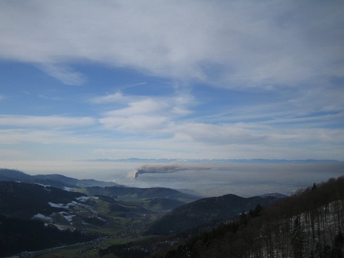 Inversionswetter im Oberrheingraben vom Kandel aus fotografiert